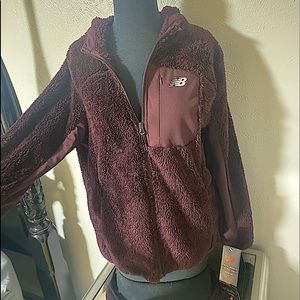 BRAND NEW FUZZY NEW BALANCE JACKET WITH HOOD